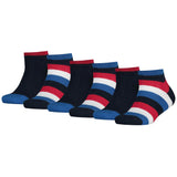 TOMMY HILFIGER Kids Quarter Socks, 6 Pack - Basic Stripe, Stripe, 23-42
