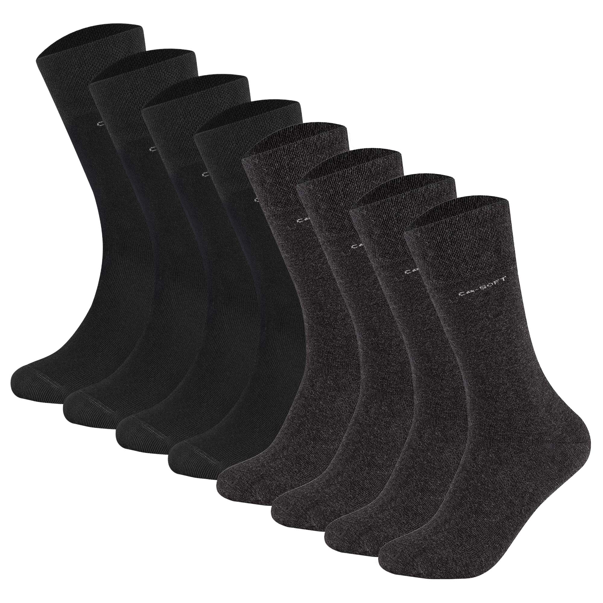 Camano Unisex Socken - Soft Socks, einfarbig, 8er Pack