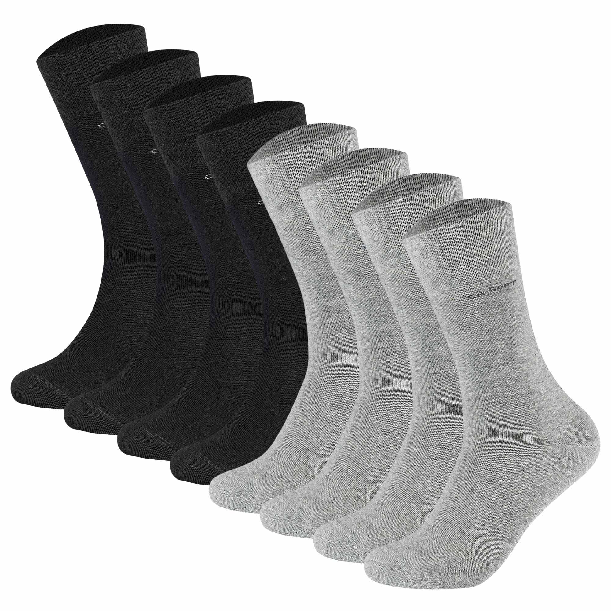 Camano Unisex Socken - Soft Socks, einfarbig, 8er Pack
