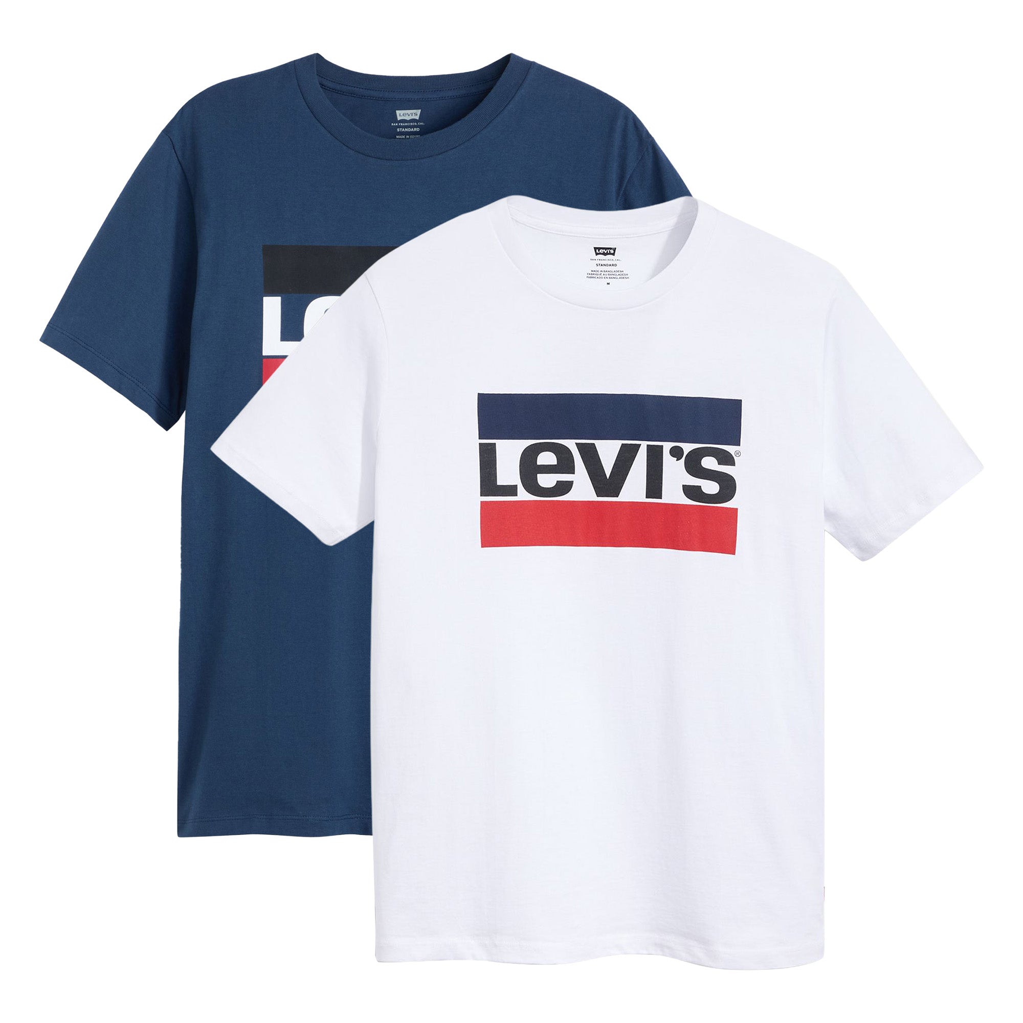 Levi's Herren T-Shirt 2er Pack - "Sportswear Logo Graphic Tee", Rundhals, Baumwolle