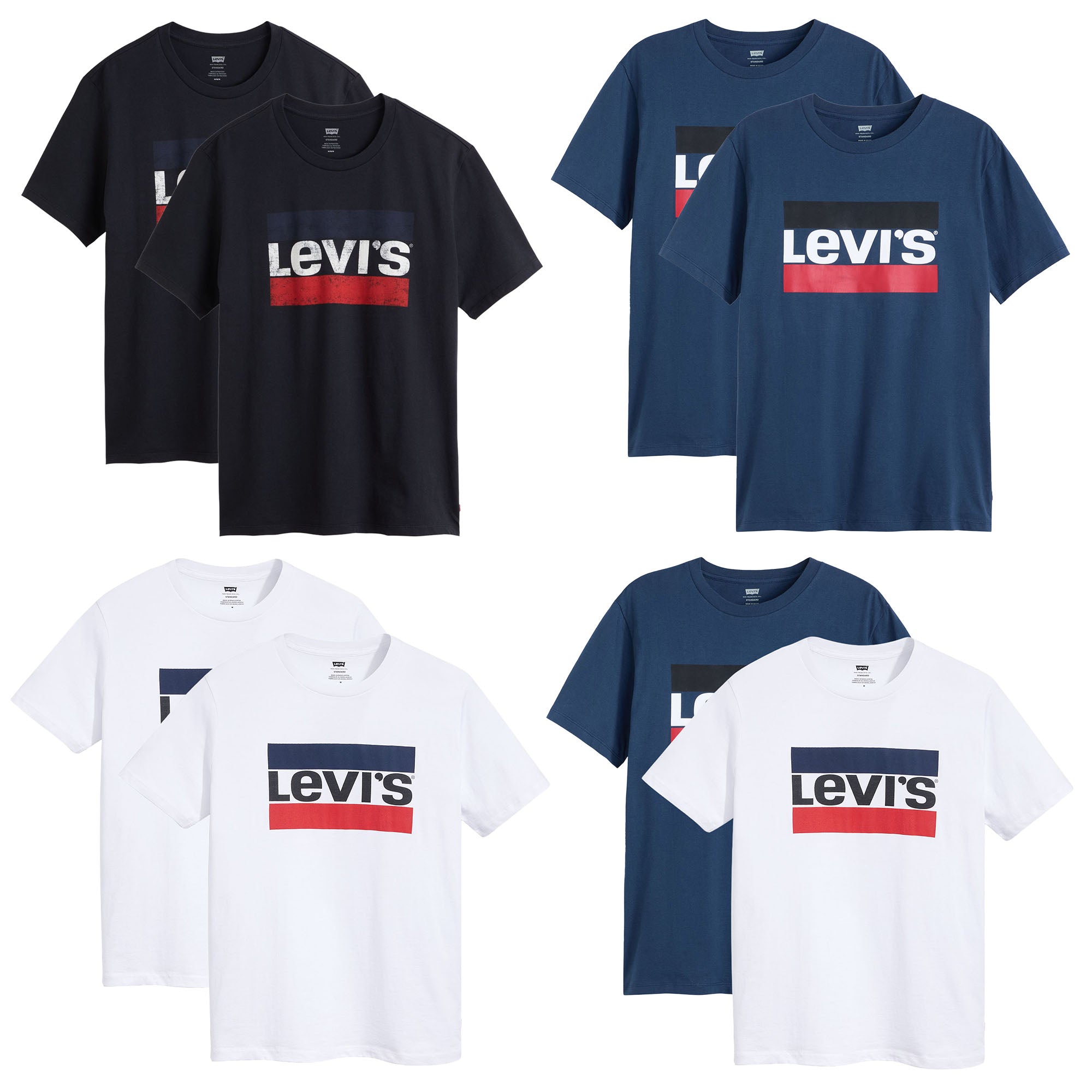 Levi's Herren T-Shirt 2er Pack - "Sportswear Logo Graphic Tee", Rundhals, Baumwolle