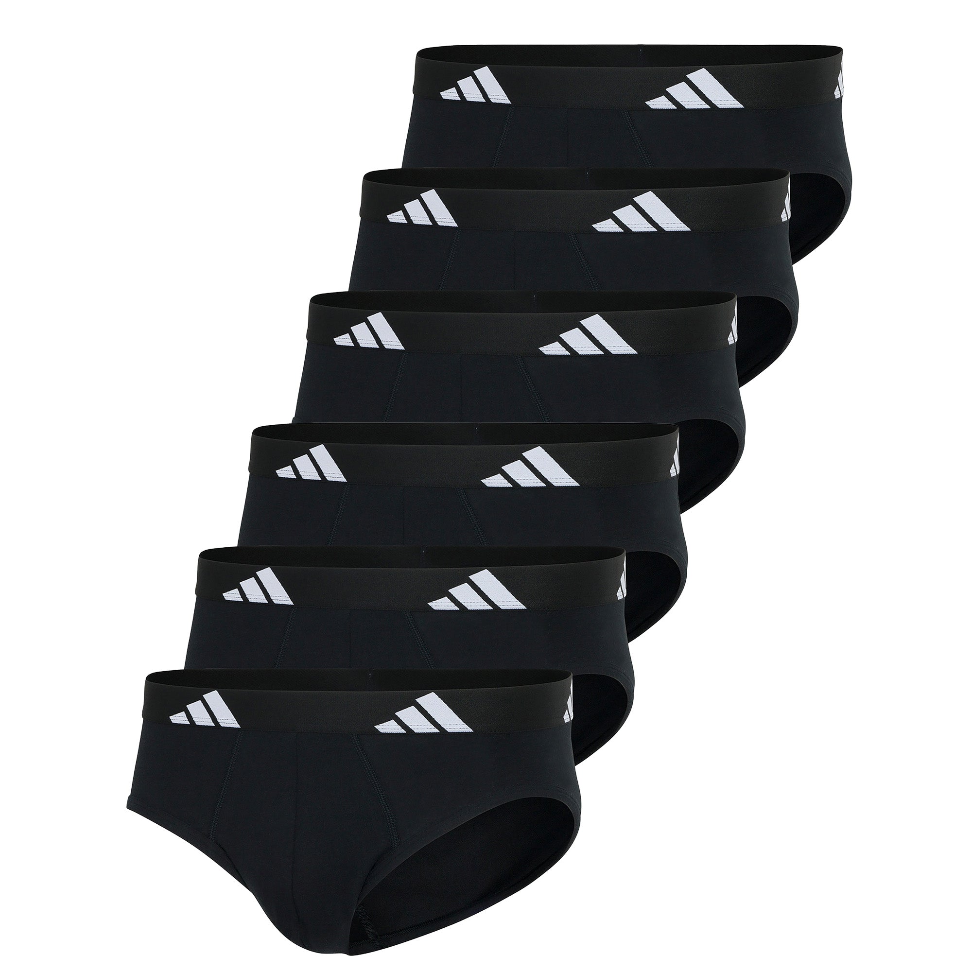 adidas Herren Slip, 6er Pack - Briefs, Active Flex Cotton, Logo, einfarbig