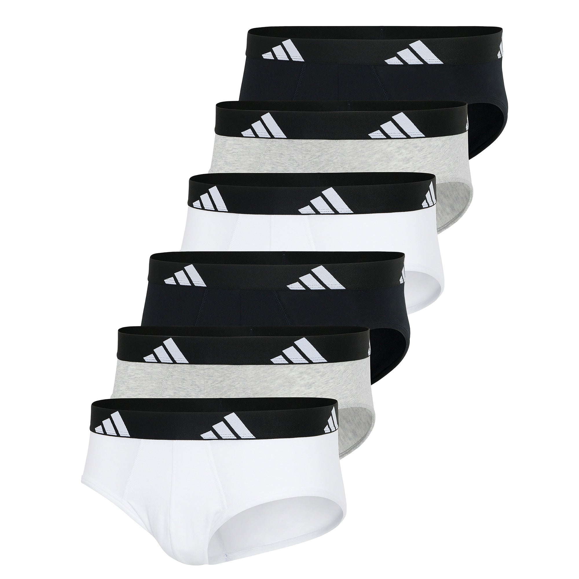 adidas men's briefs, 6-pack - Briefs, Active Flex Cotton, logo, solid colour