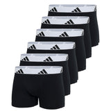adidas men boxer shorts, 6-pack - trunks, Active Flex Cotton, logo, solid colour