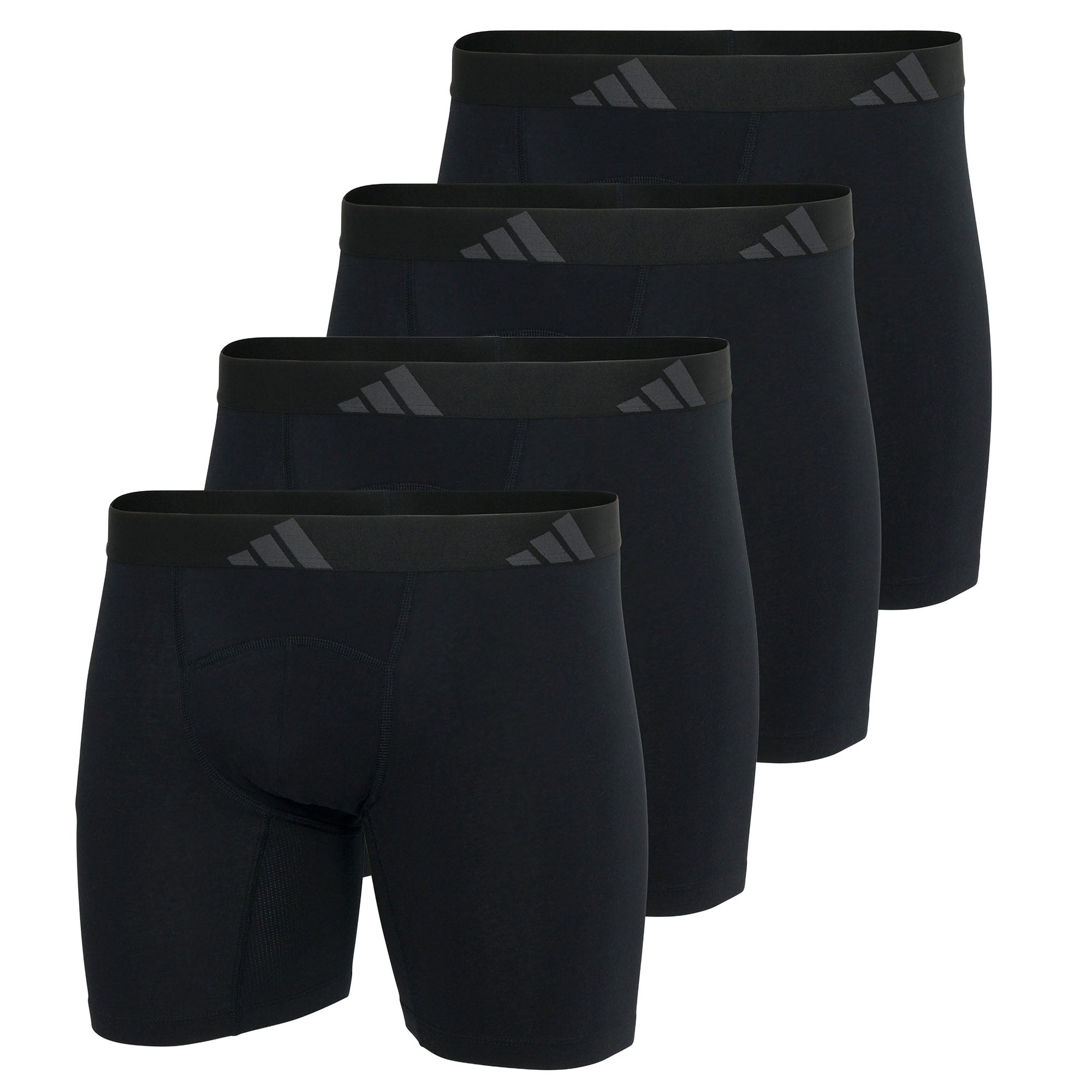 adidas Herren Boxershorts, 4er Pack - Ergonomic Boxer Brief 4PK, Active Flex Cotton, Logo