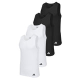 adidas Herren Unterhemden, 4er Pack - Ergonomic Tank Top 4PK, Active Flex Cotton, ärmellos, einfarbig
