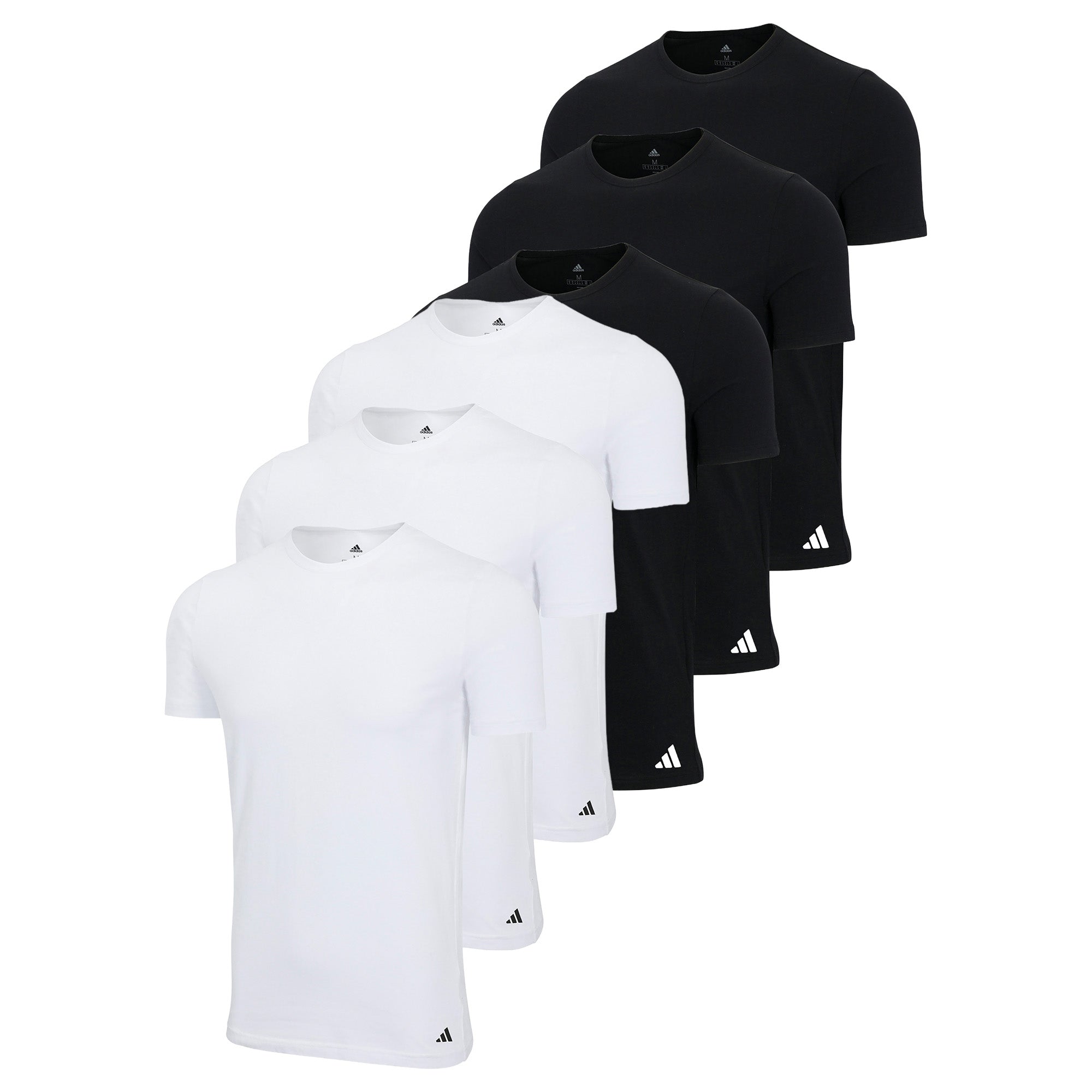 adidas Herren T-Shirt, 6er Pack - Crew Neck Shirt, Active Core Cotton, einfarbig