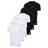 adidas Men T-Shirt, 6-pack - Crew Neck Shirt, Active Core Cotton, solid colour