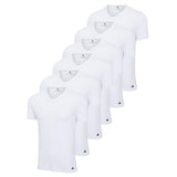 adidas Men T-Shirt, 6-pack - V-Neck Shirt, Active Core Cotton, solid colour