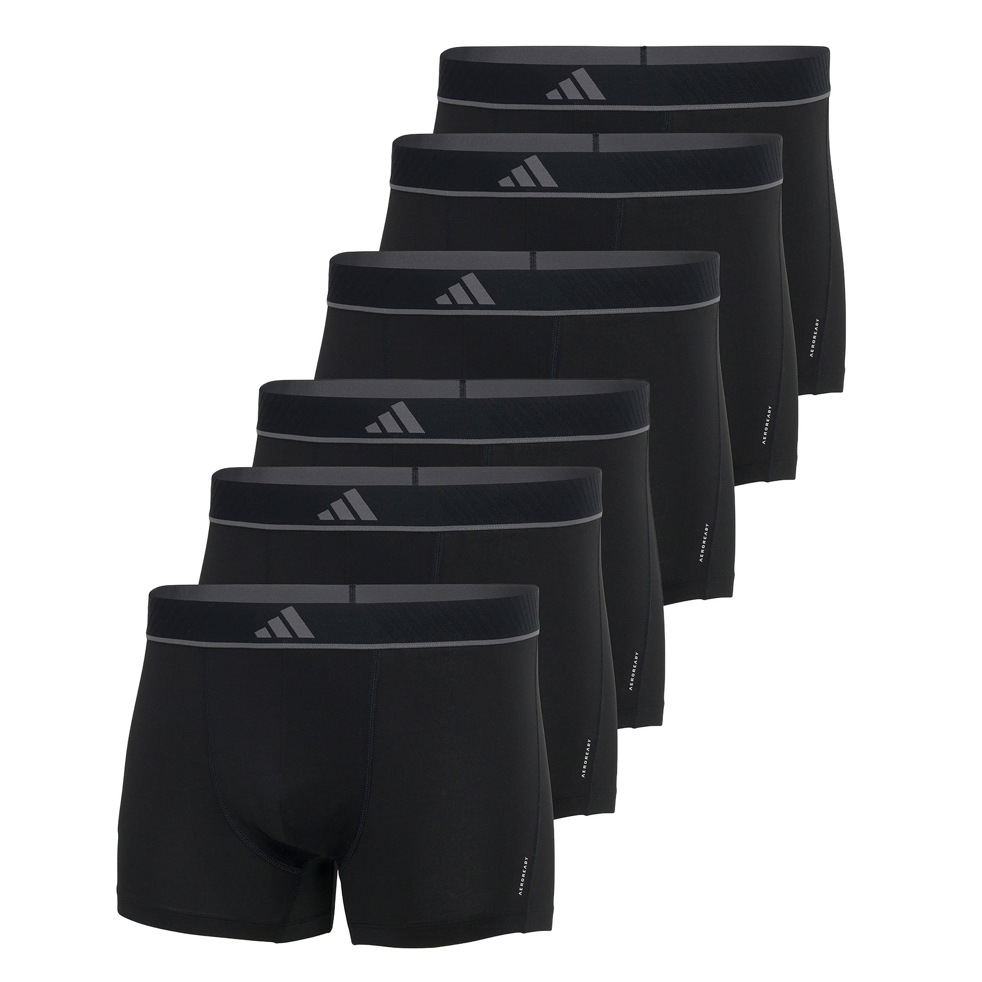 adidas Herren Boxershorts, 6er Pack - Trunks, Active Micro Flex Eco, Logo, einfarbig