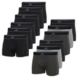 adidas men's boxer shorts, 6-pack - trunks, Active Micro Flex Eco, logo, single-coloured