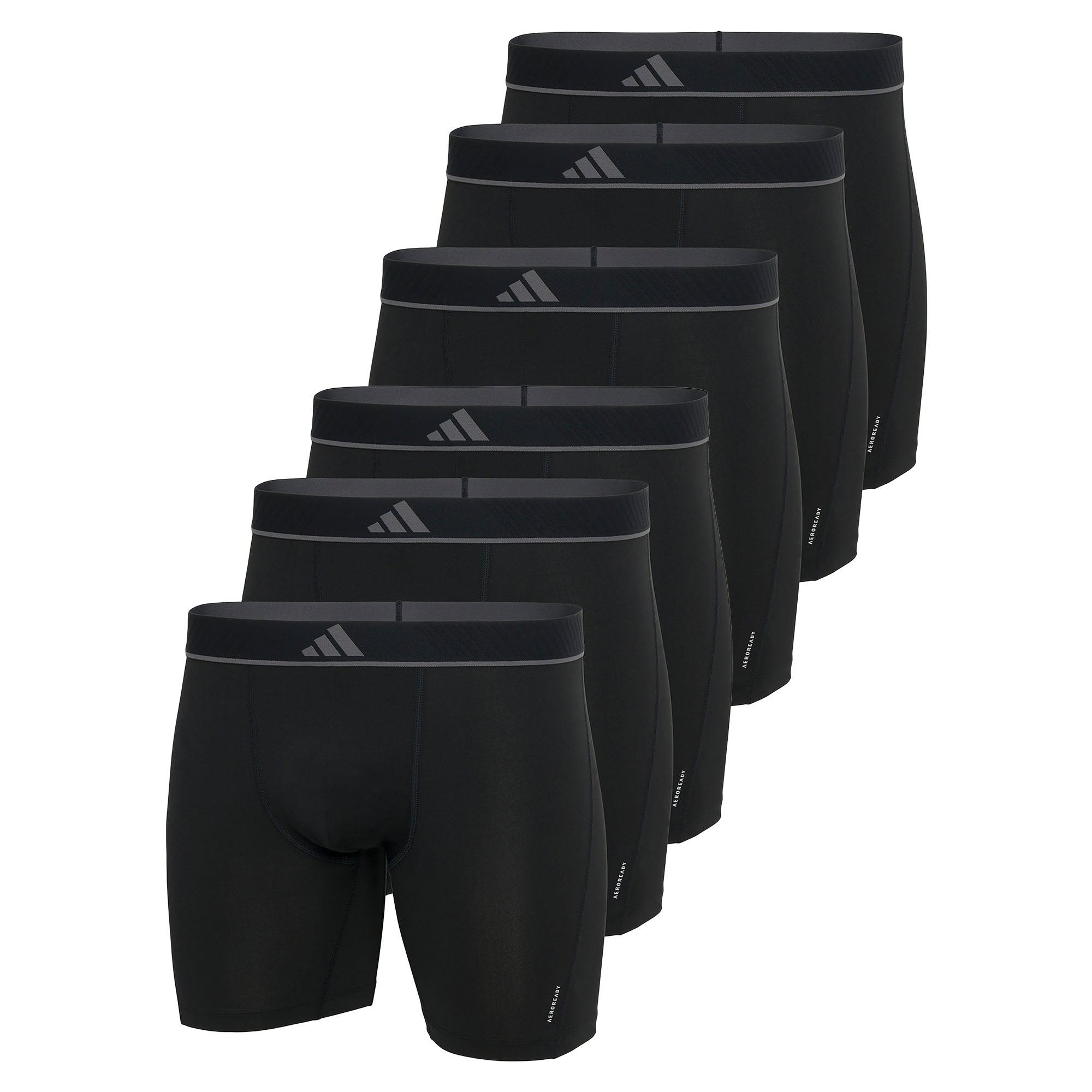 adidas Herren Boxershorts, 6er Pack - Boxer Briefs, Active Micro Flex Eco, Logo, einfarbig