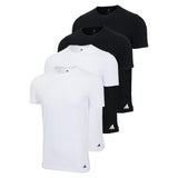 adidas Men T-Shirt, 4-pack - Crew Neck Shirt, Active Flex Cotton, solid colour