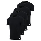 adidas Men T-Shirt, 4-pack - Crew Neck Shirt, Active Flex Cotton, solid colour