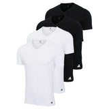 adidas Men T-shirts, 4-pack - V-Neck Shirt Active Flex Cotton, V-neck, solid colour