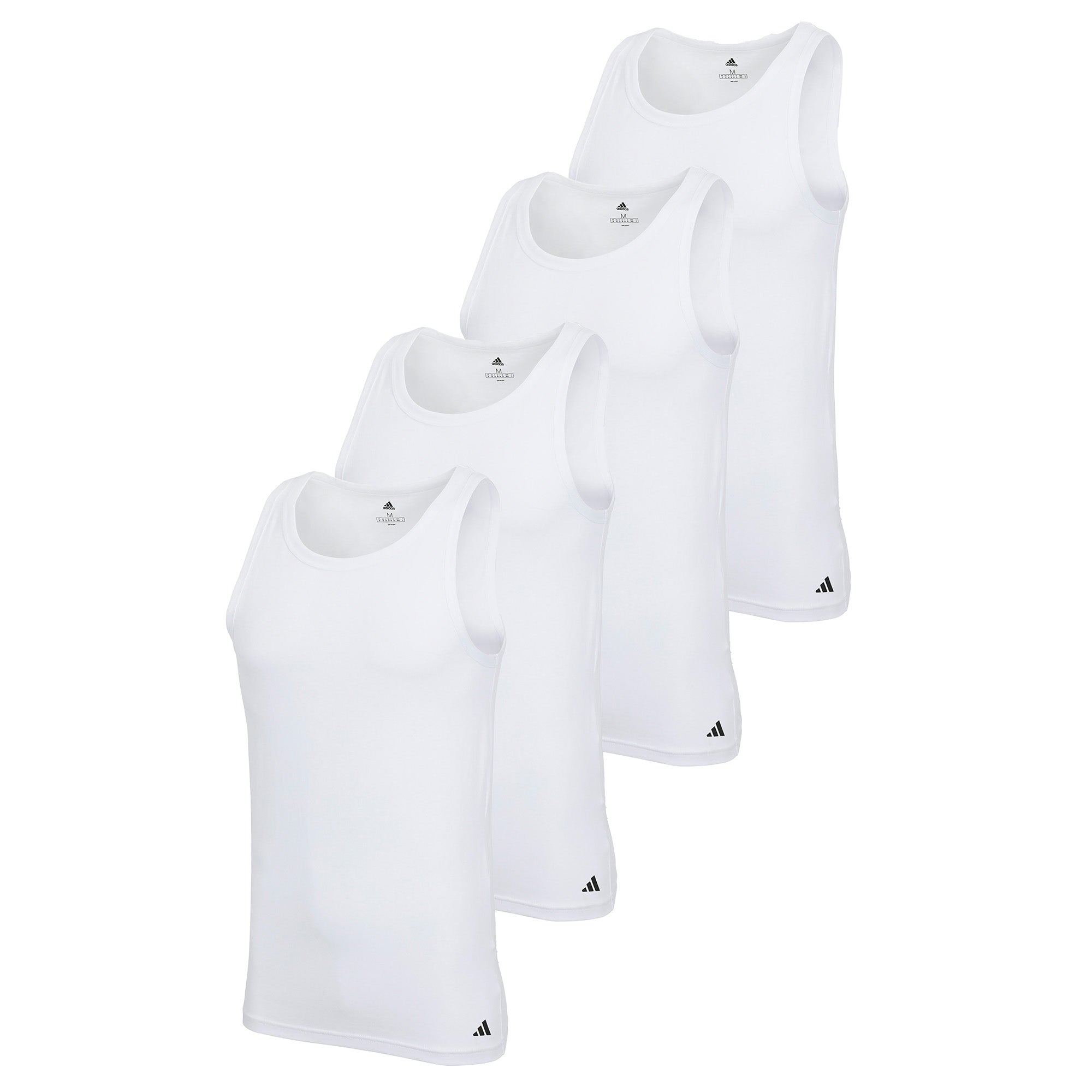 adidas Herren Unterhemden, 4er Pack - Tank Top, Active Flex Cotton, ärmellos, einfarbig