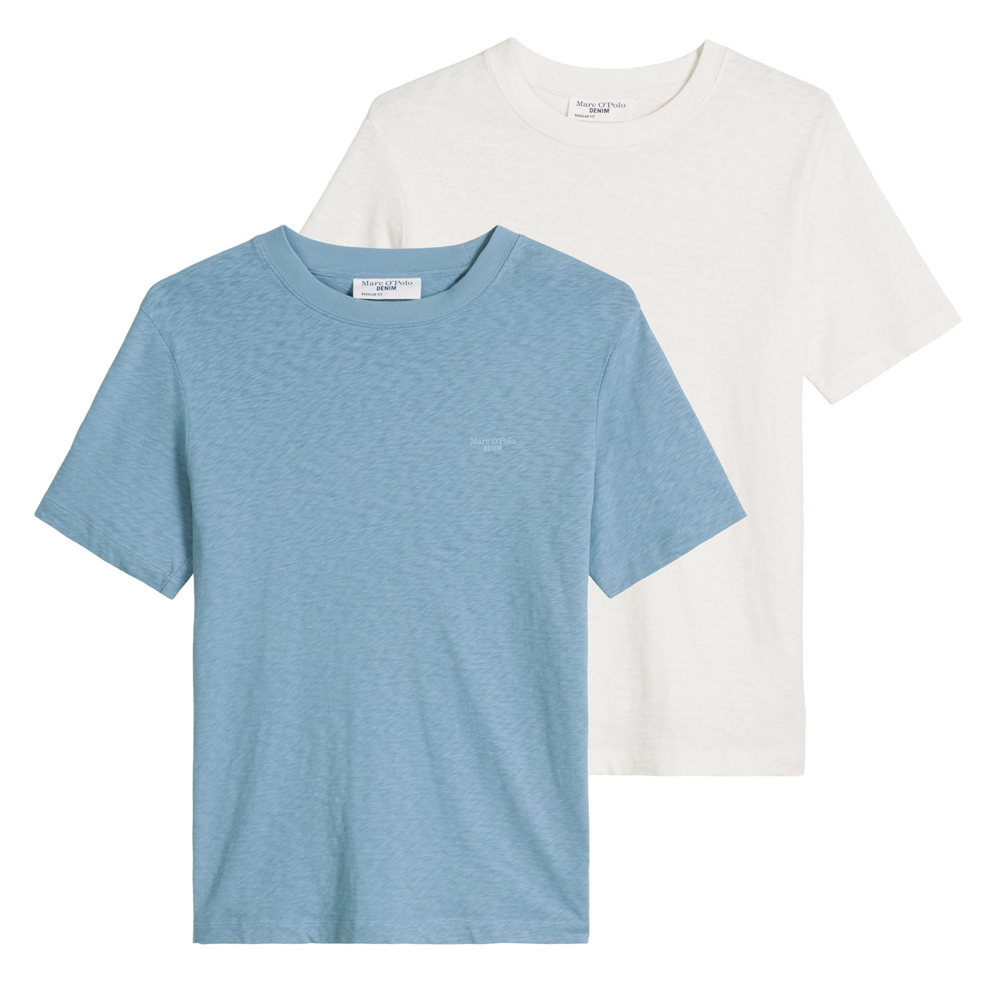 Marc O'Polo Denim Herren T-Shirt, 2er Pack - Slub-Jersey-Qualität, Regular Fit, Baumwolle, einfarbig
