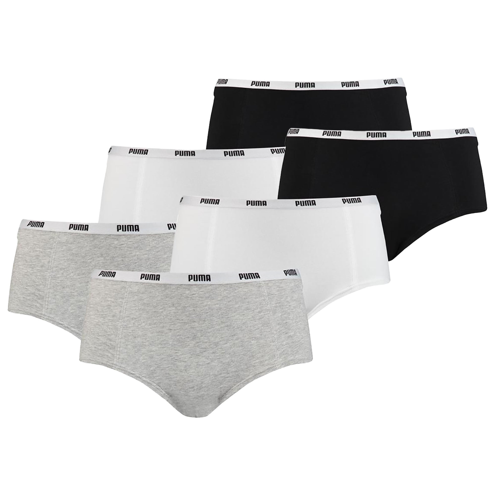 PUMA Ladies Iconic Mini Shorts, Pack of 6 - Soft Cotton Stretch