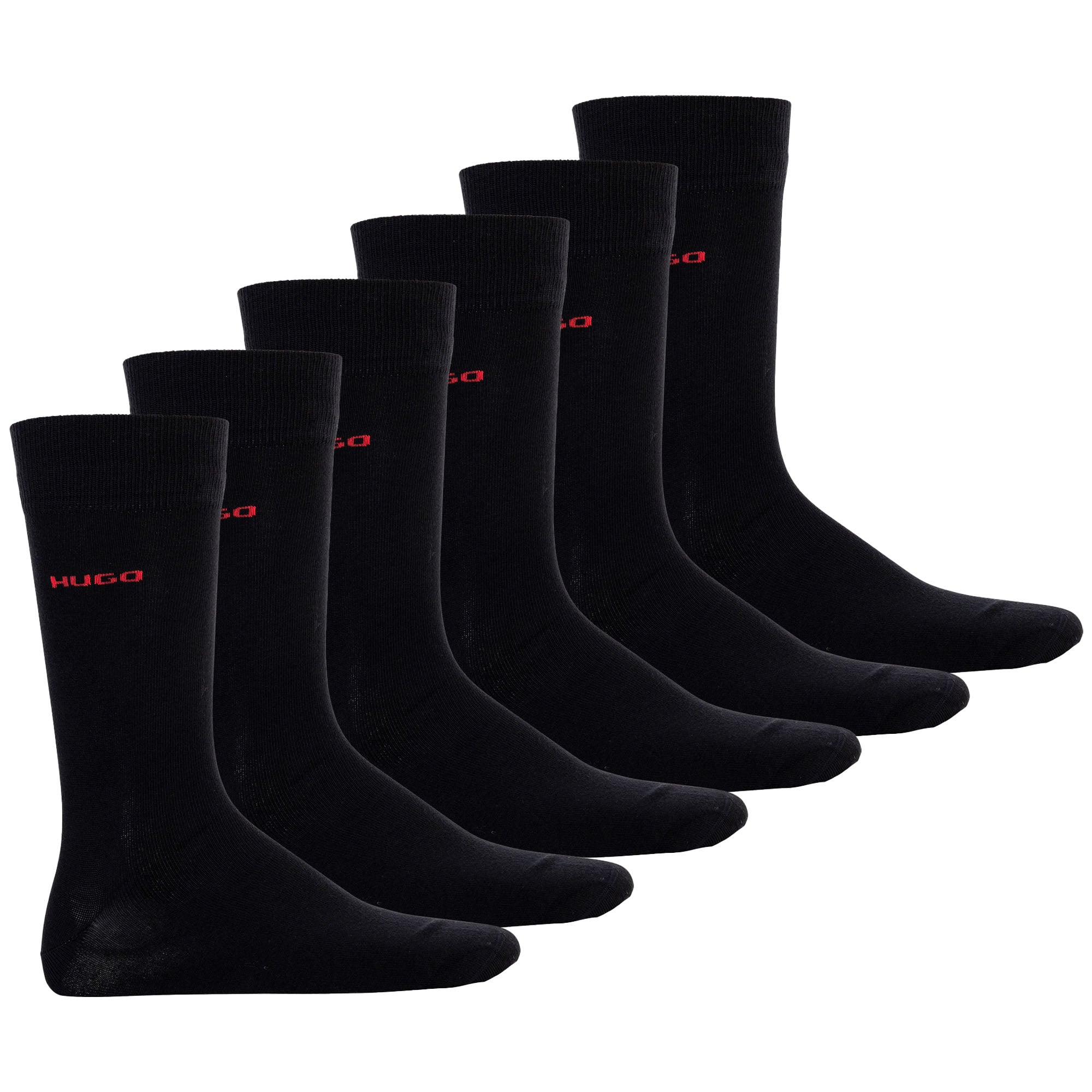 HUGO Herren Socken, 6er Pack - RS Uni CC, Kurzsocken, mittelhoch, Logo, uni