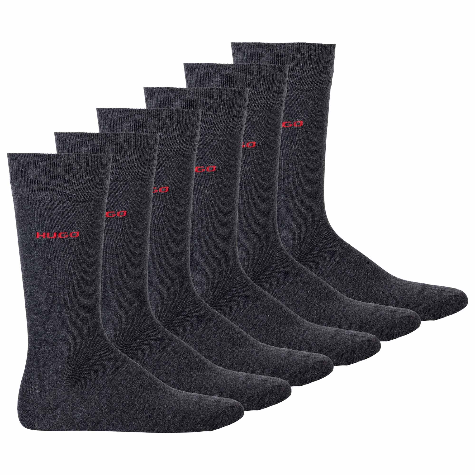 HUGO Herren Socken, 6er Pack - RS Uni CC, Kurzsocken, mittelhoch, Logo, uni