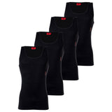 HUGO Herren Unterhemd, 4er Pack - Tank Top, Doppelripp, Cotton Stretch