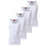 HUGO Herren Unterhemd, 4er Pack - Tank Top, Doppelripp, Cotton Stretch