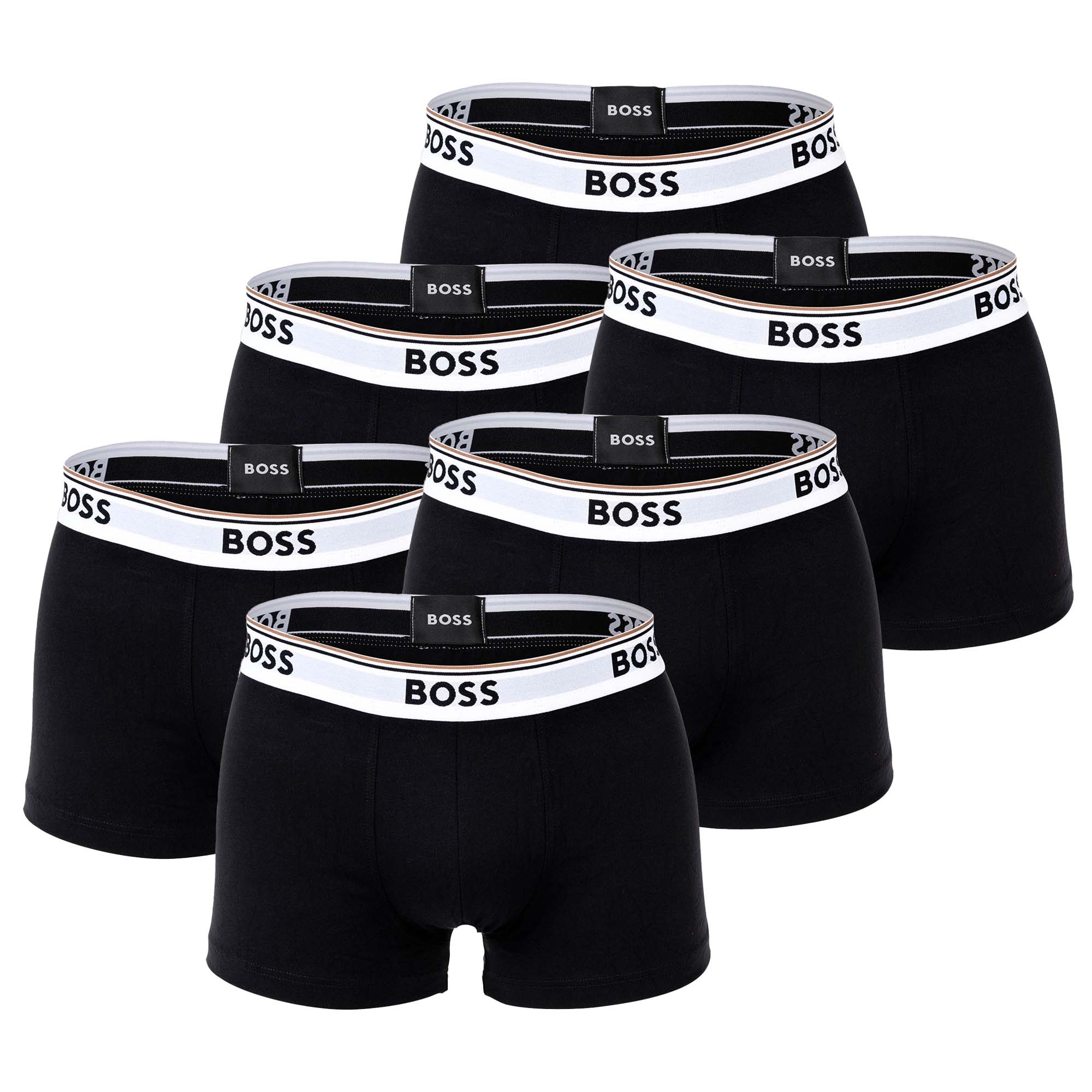 BOSS Men's Trunks, 6-pack - 6P Power, Boxer Shorts, Cotton Stretch, Logo, uni