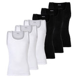 BOSS men's vests, 6-pack, ribbed - Tank Top RibClassic, round neck, cotton