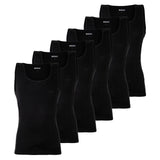 BOSS men's vests, 6-pack, ribbed - Tank Top RibClassic, round neck, cotton