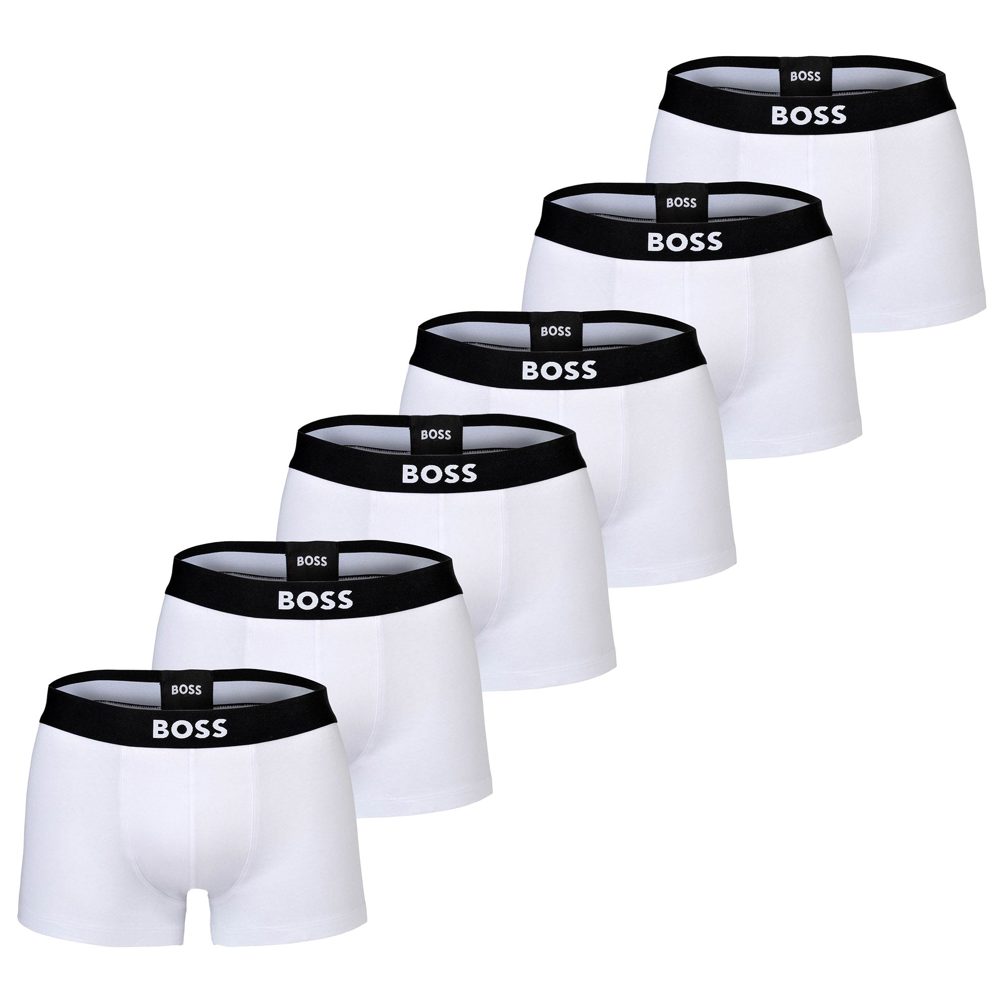 BOSS Herren Boxershorts, 6er Pack - Trunks, Boss One, Cotton Stretch, Logo