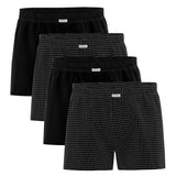 Seidensticker Men Woven Boxer Shorts, 4-Pack - Boxer 4-Pack, Cotton, Logo