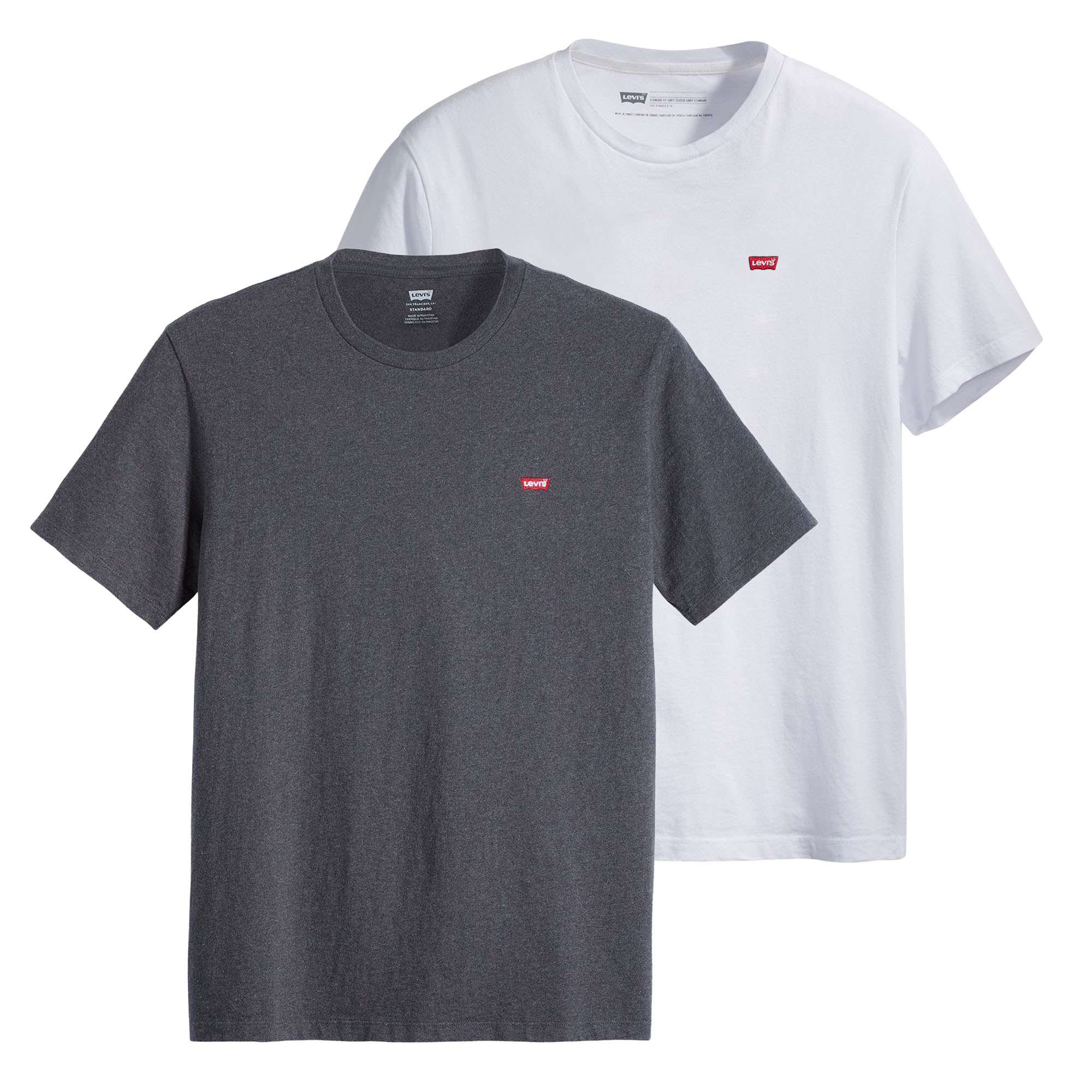 Levi's Men's T-Shirt 2 pack - ‘Original Housemark Tee’, Round Neck, Cotton
