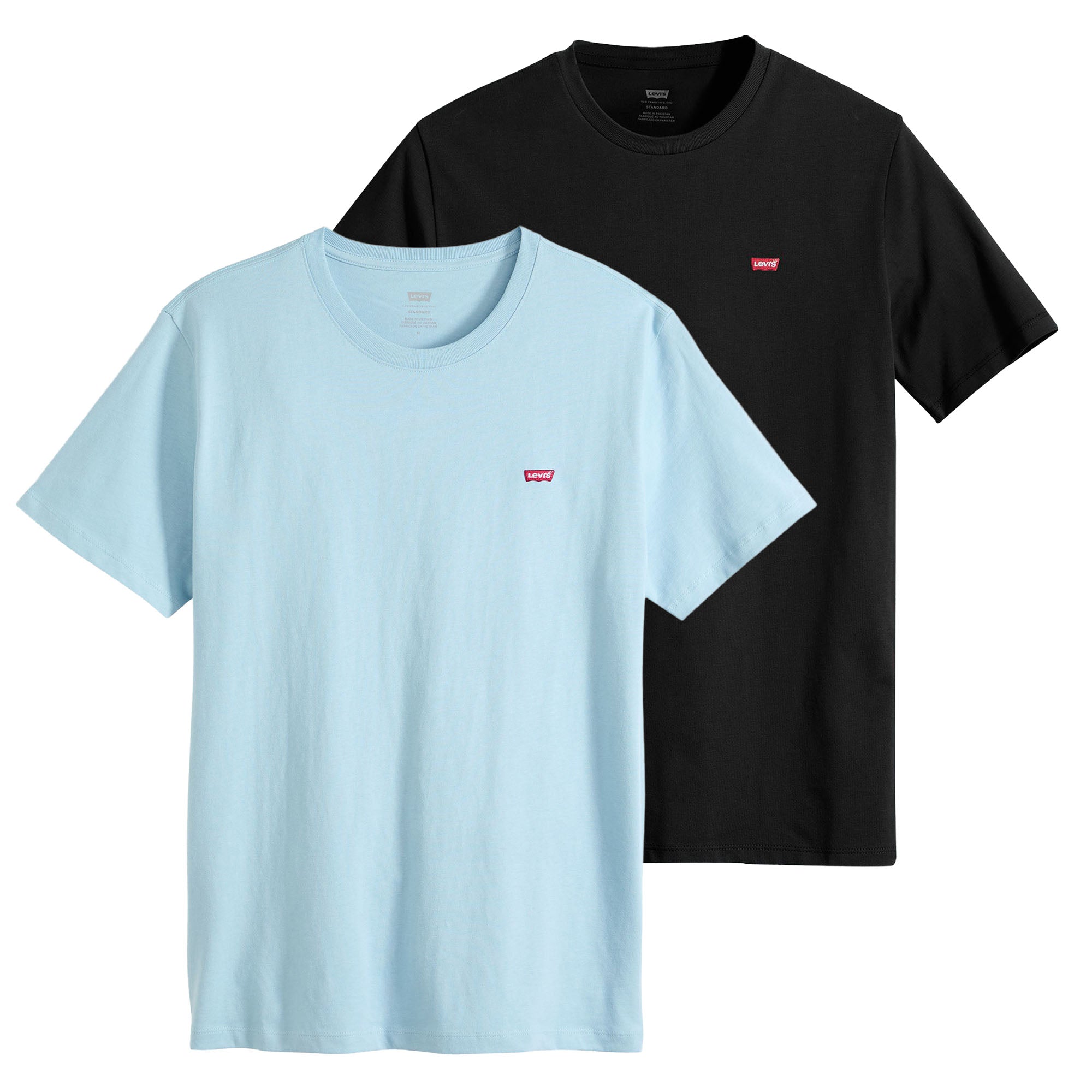 Levi's Men's T-Shirt 2 pack - ‘Original Housemark Tee’, Round Neck, Cotton