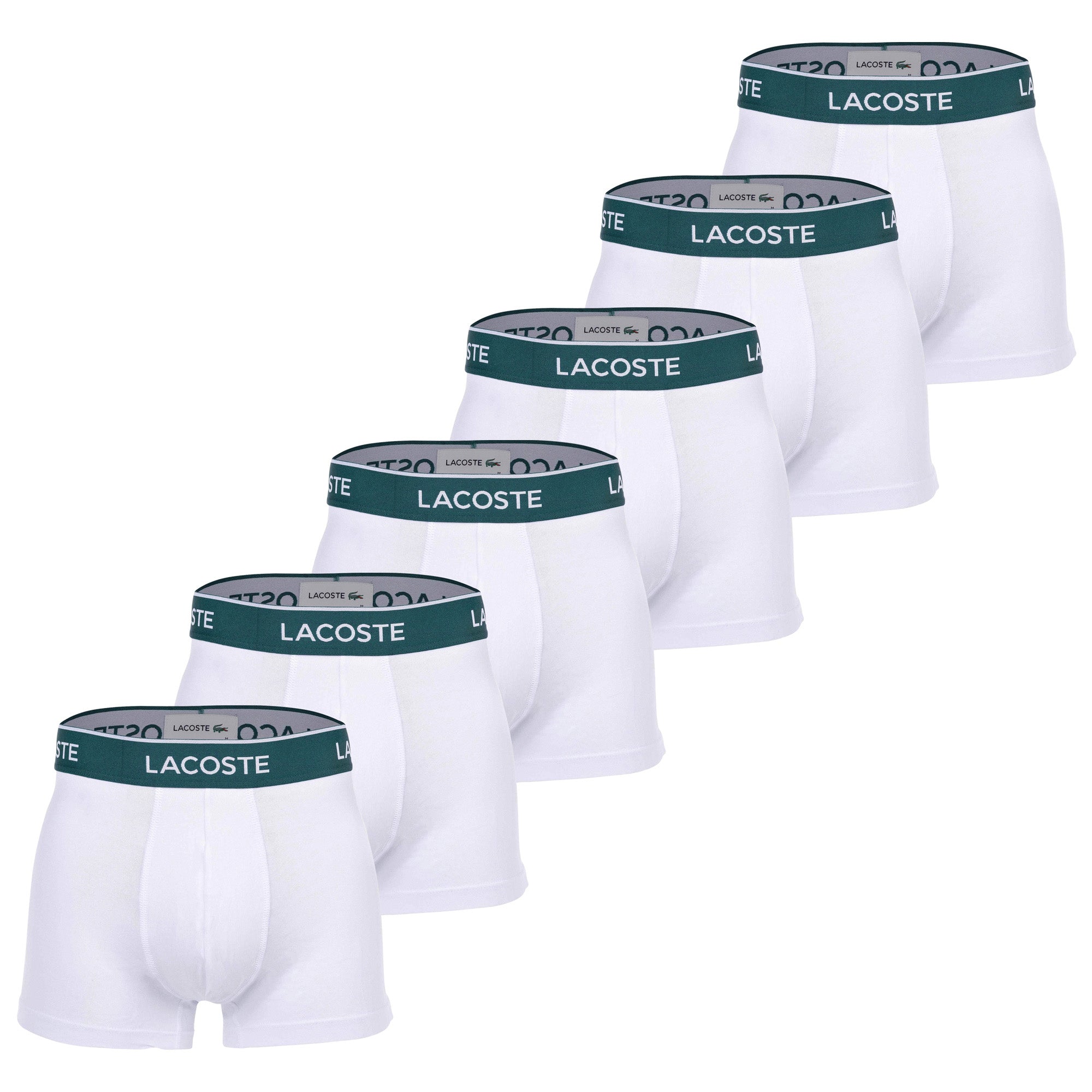 LACOSTE Herren Boxershorts, 6er Pack - Trunks, Casual, Cotton Stretch, Logobund