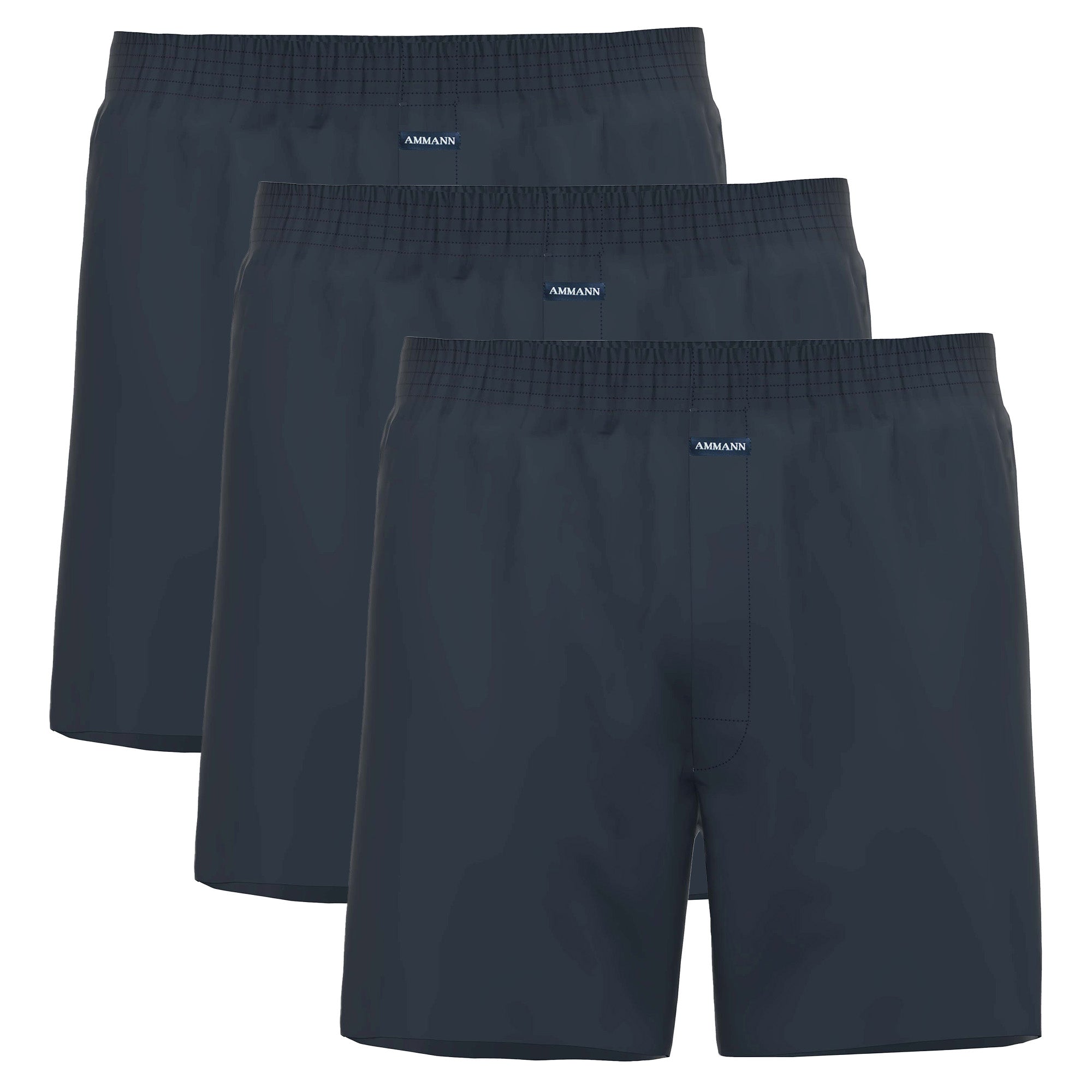 AMMANN Herren Boxershorts 3er Pack - Jersey Boxershorts Basic Cotton, lockerer Schnitt, Baumwolle