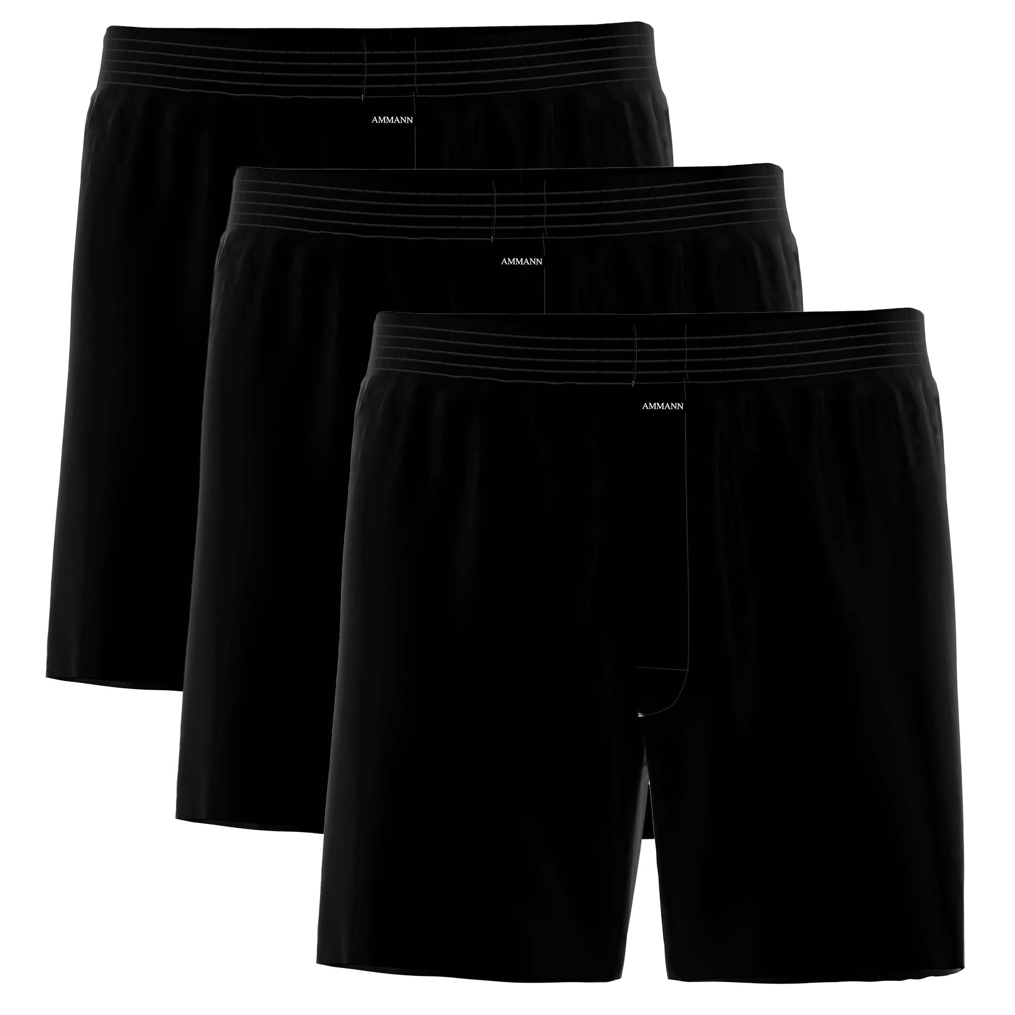 AMMANN Herren Boxershorts 3er Pack - Jersey Boxershorts Basic Cotton, lockerer Schnitt, Baumwolle