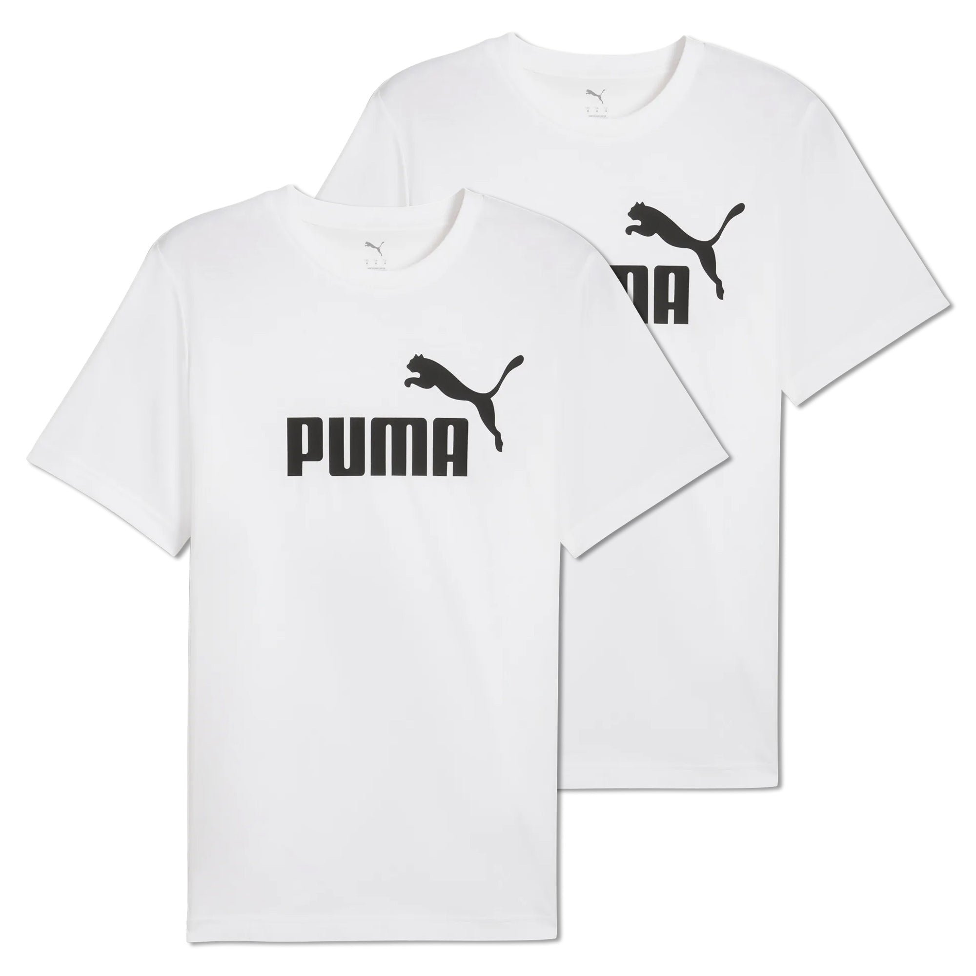 PUMA Men's T-Shirt Pack of 2 - ESS No. 1 Logo Tee, round neck, short sleeve, uni