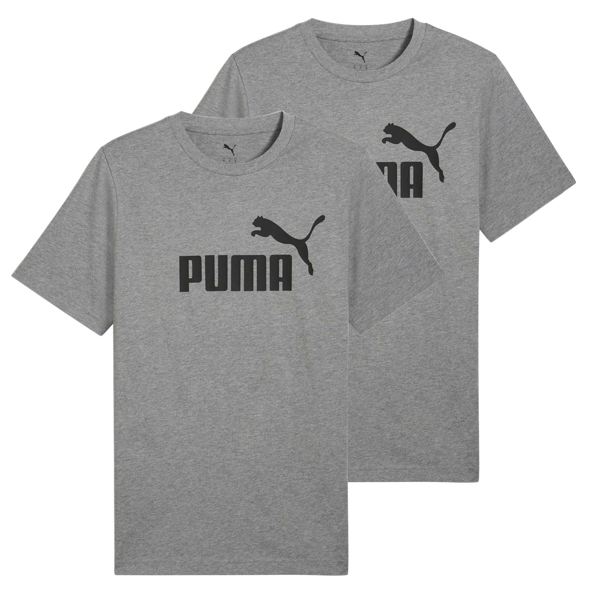 PUMA Men's T-Shirt Pack of 2 - ESS No. 1 Logo Tee, round neck, short sleeve, uni