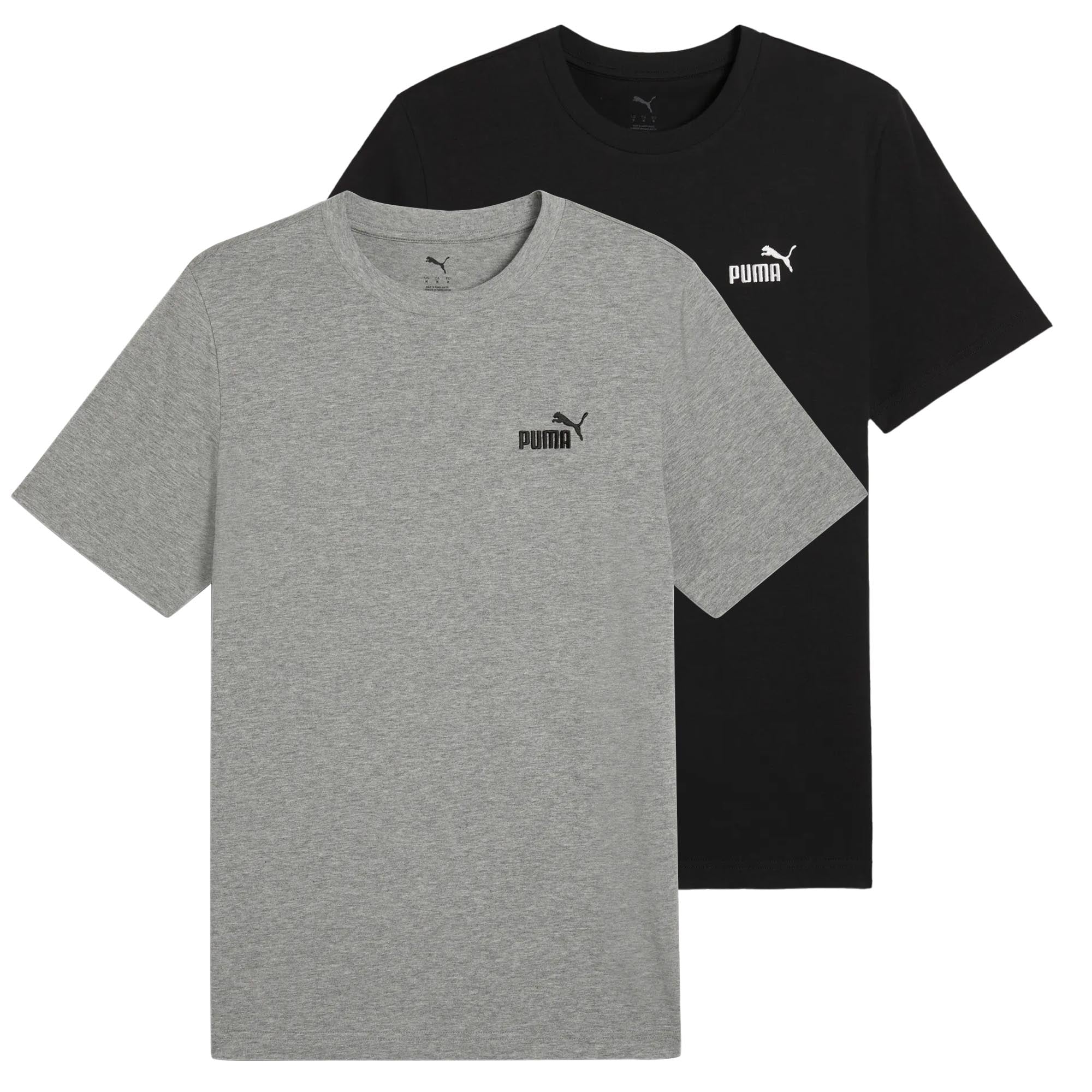 PUMA Herren T-Shirt  2er Pack - ESS Small No. 1 Logo Tee , Rundhals, Kurzarm, uni