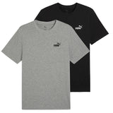 PUMA Herren T-Shirt  2er Pack - ESS Small No. 1 Logo Tee , Rundhals, Kurzarm, uni