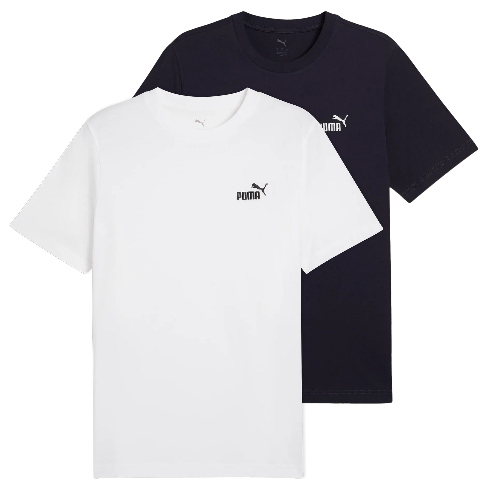 PUMA Herren T-Shirt  2er Pack - ESS Small No. 1 Logo Tee , Rundhals, Kurzarm, uni