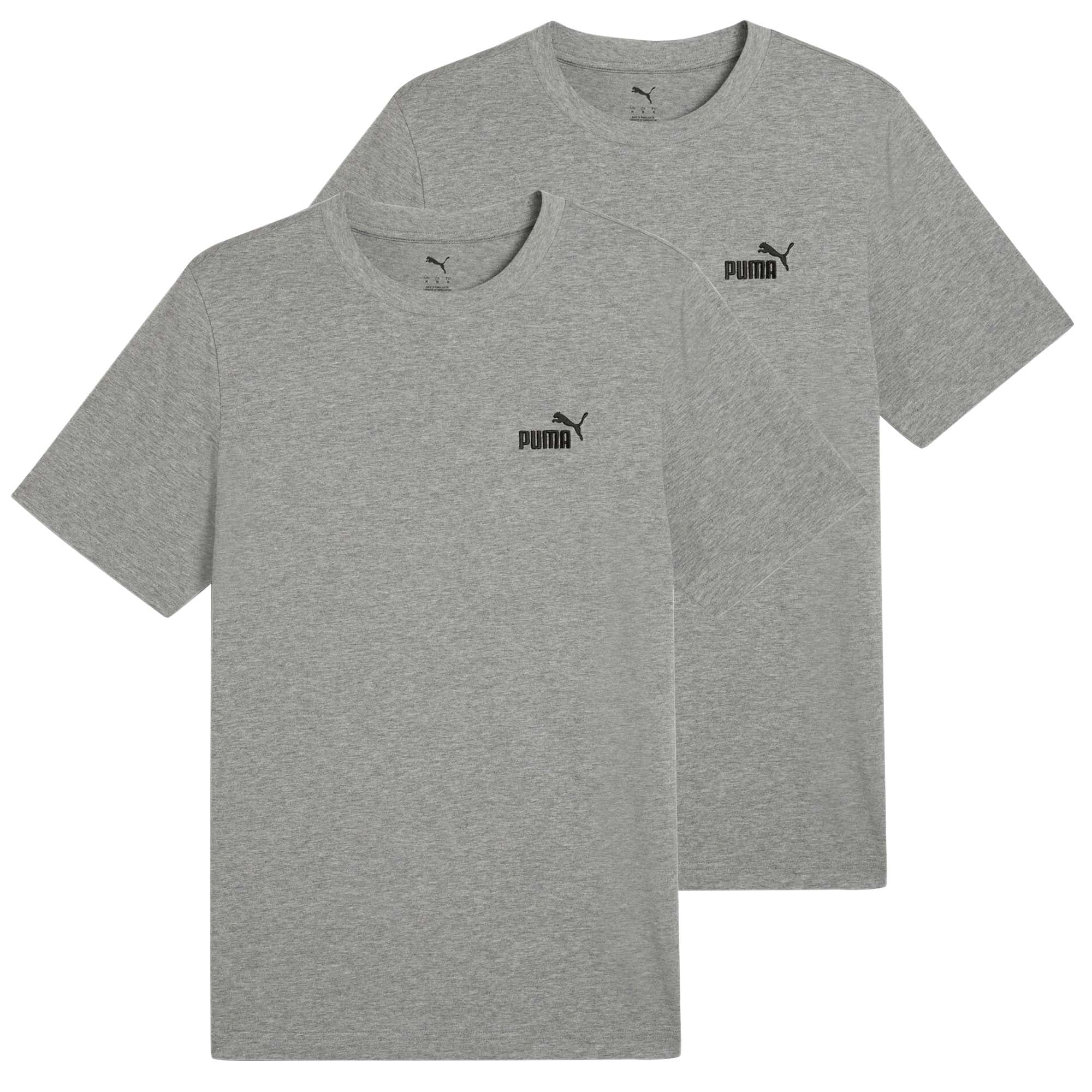 PUMA Herren T-Shirt  2er Pack - ESS Small No. 1 Logo Tee , Rundhals, Kurzarm, uni