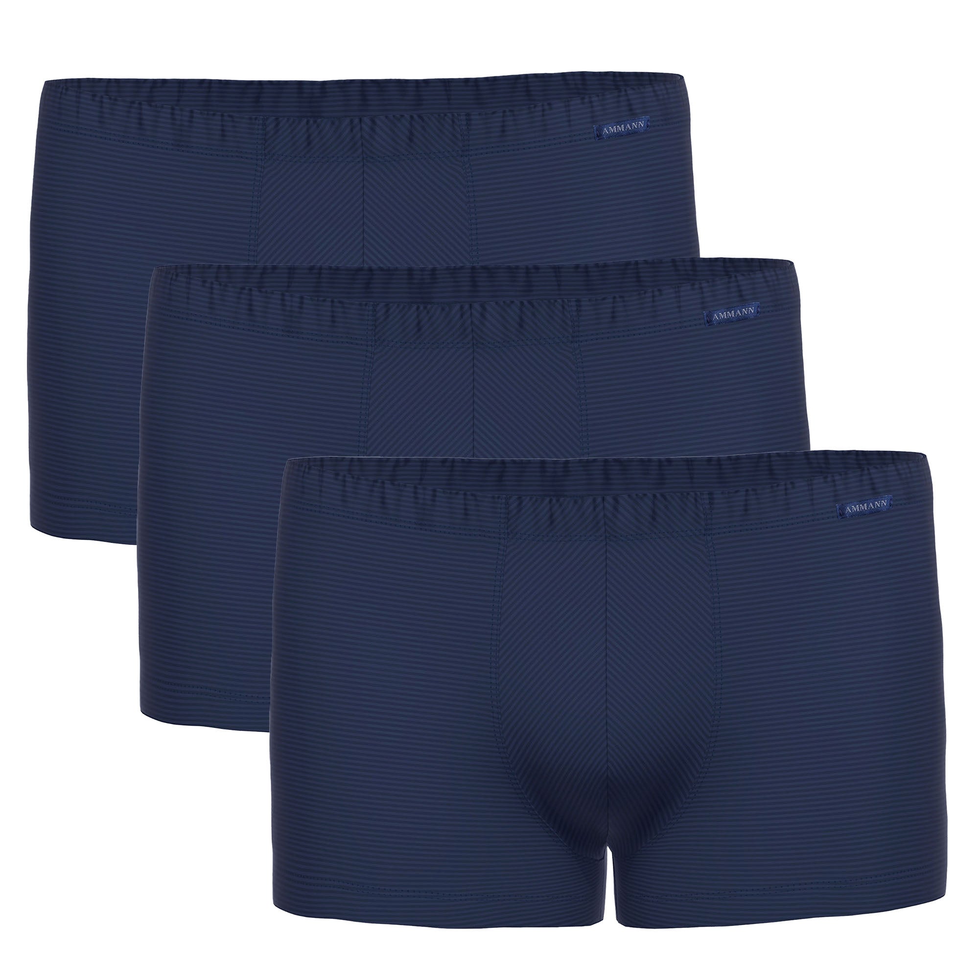 AMMANN Herren Boxershorts 3er Pack - Retro Short Cotton & More, Ton-in-Ton Streifen, Baumwollmischung