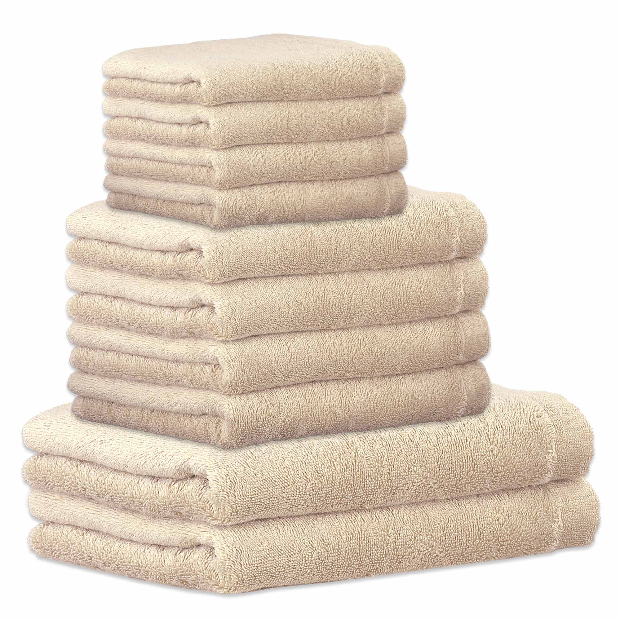 CAWÖ Handtuch Set, 10-tlg. - Lifestyle, 2x Duschtuch, 4x Handtuch, 4x Gästetuch