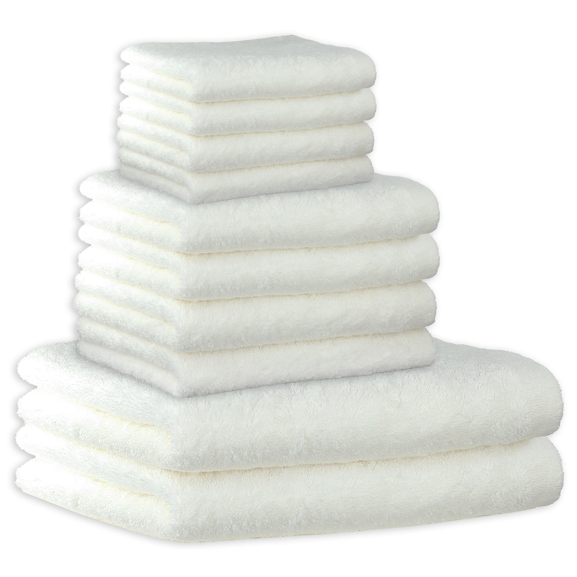 CAWÖ Towel Set, 10 pieces - Lifestyle, 2x bath towels, 4x hand towels, 4x guest towels