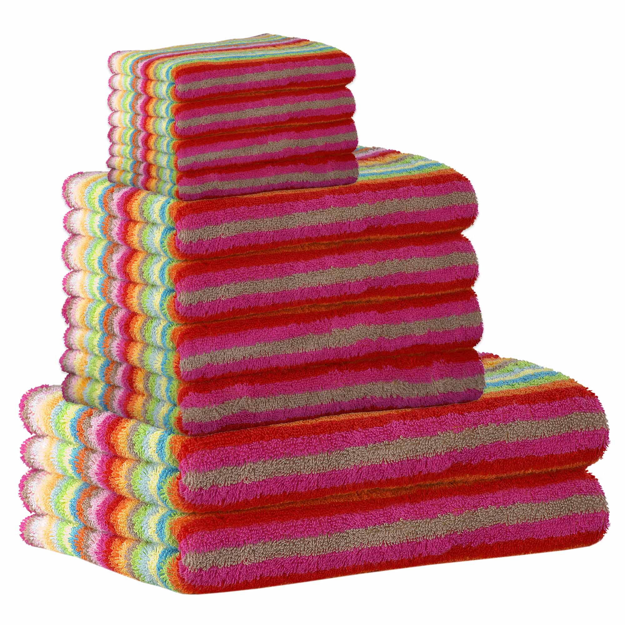 CAWÖ Towel set, 10 pcs - C Life Style, 2x shower towel, 4x hand towel, 4x guest towel