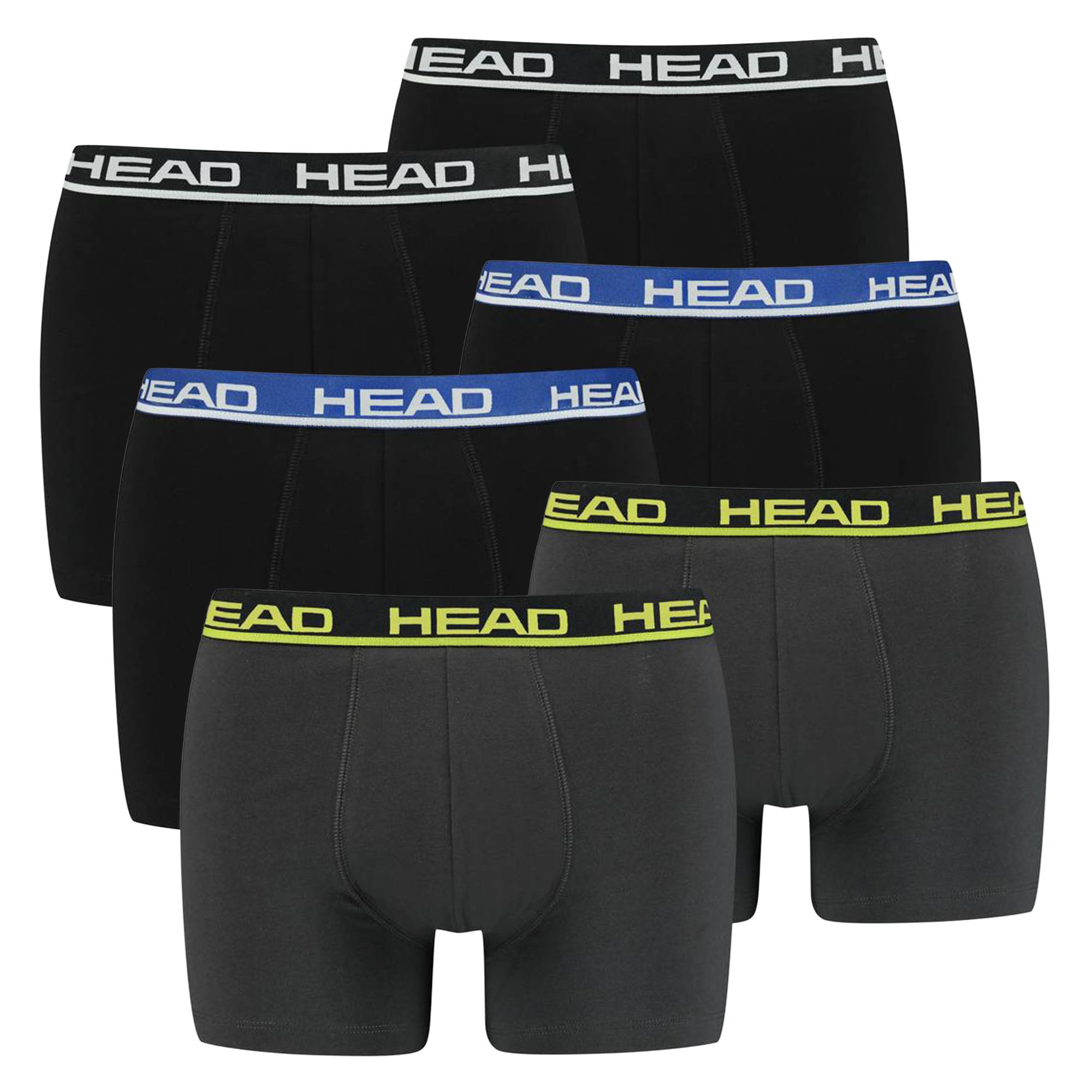HEAD Herren Boxershort, 6er Pack - Basic, Baumwoll Stretch, einfarbig