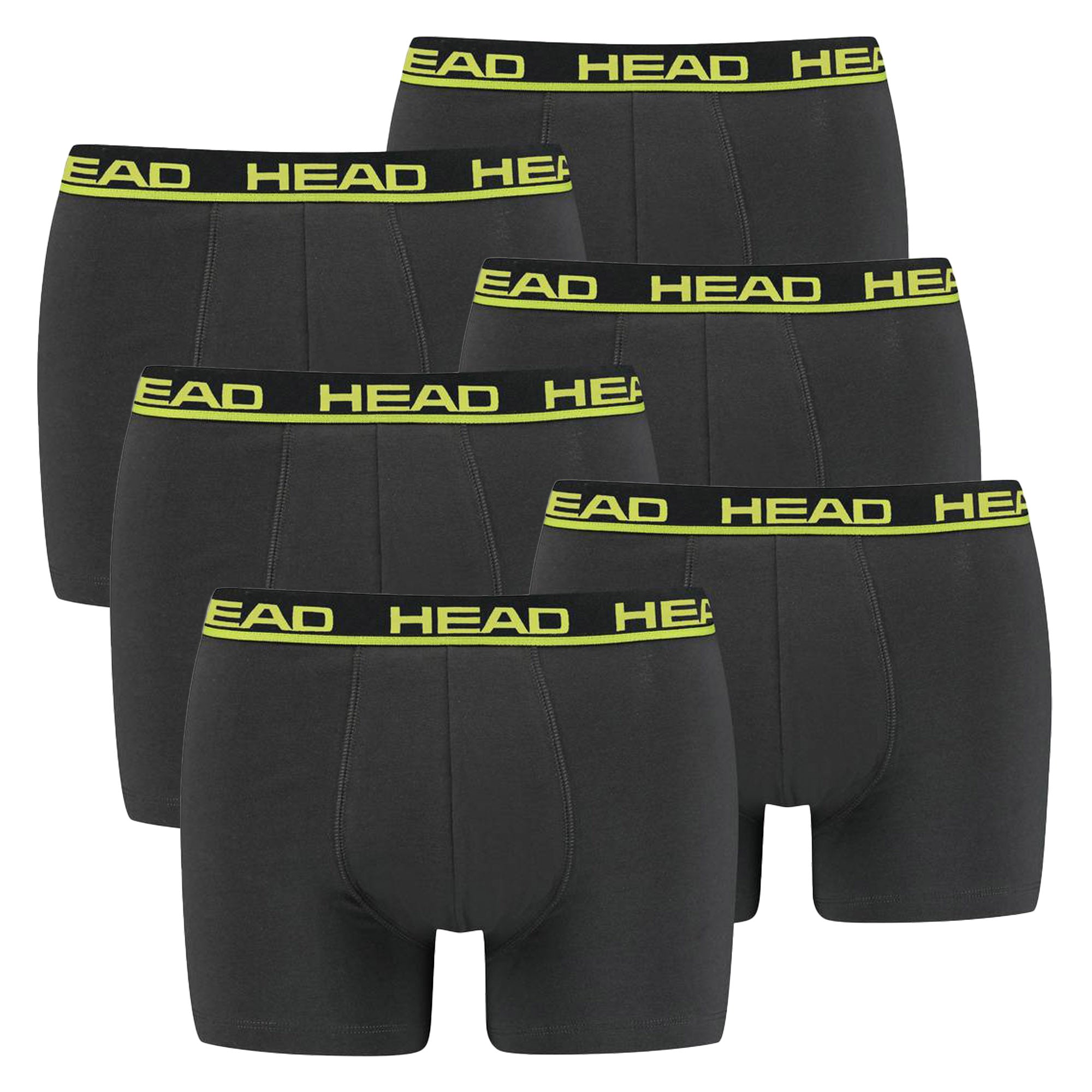 HEAD Herren Boxershort, 6er Pack - Basic, Baumwoll Stretch, einfarbig