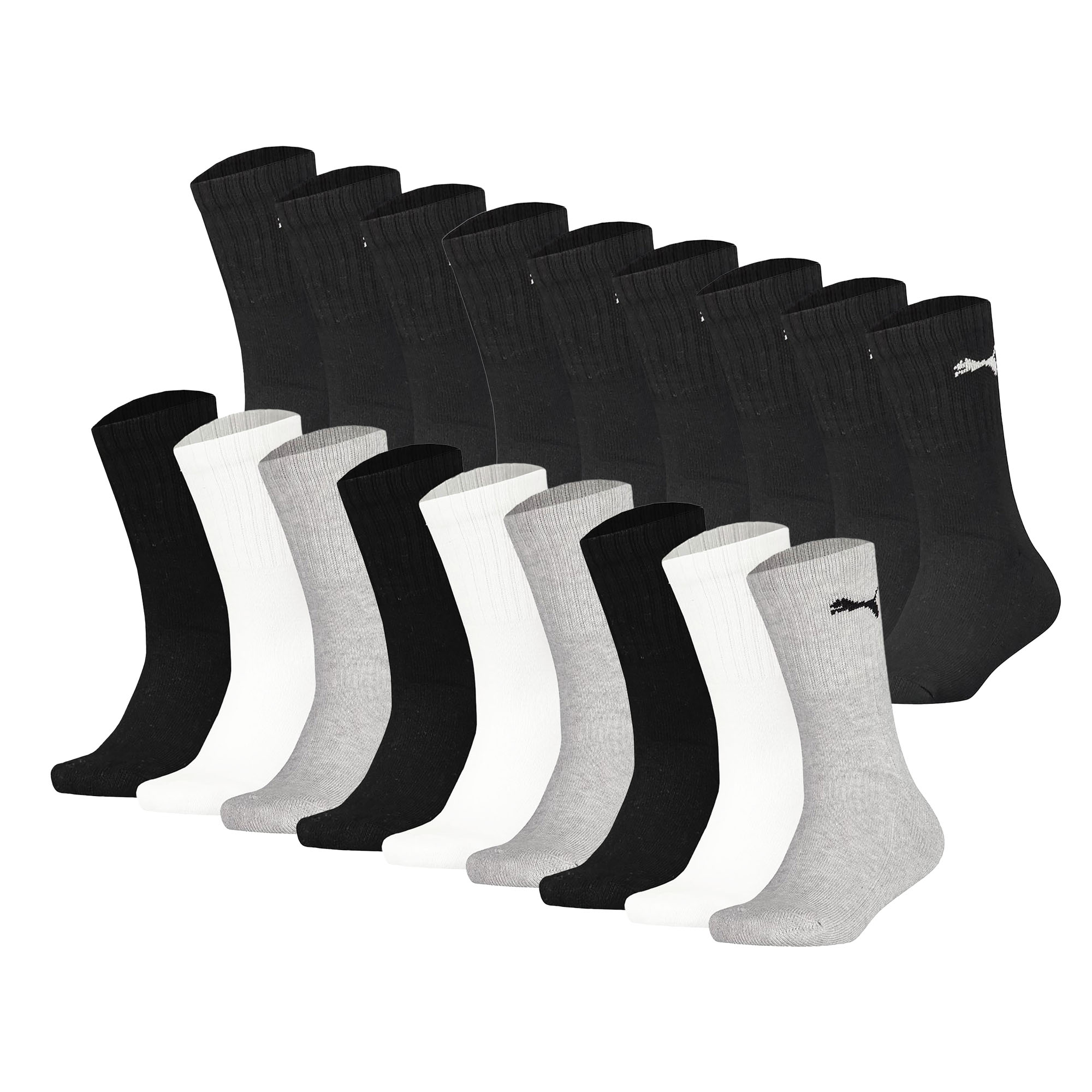 PUMA Child Socks, 18 Pack - Sport Crew Sock,Tennis Socks, ECOM
