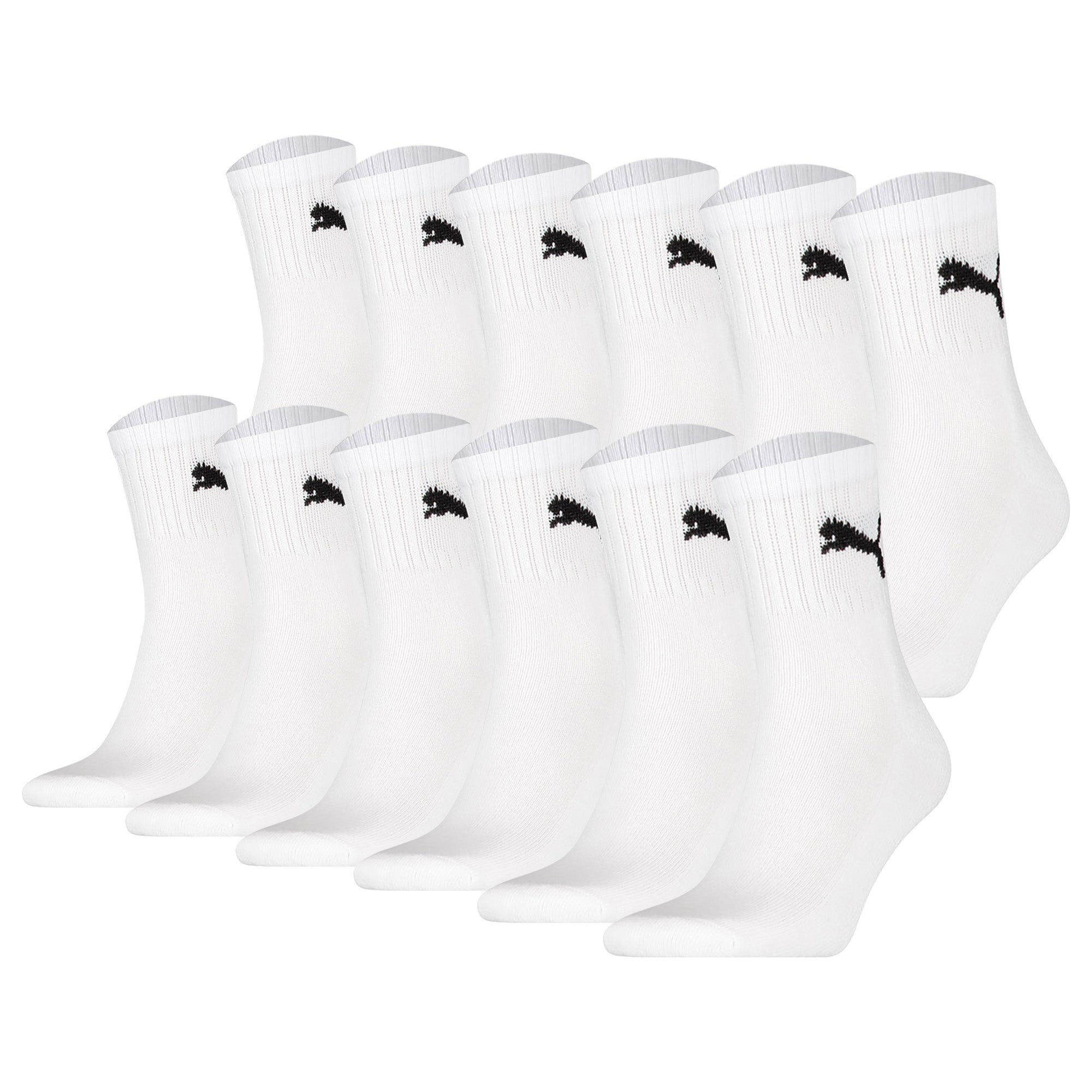 PUMA Unisex Sports Socks, 12-Pack - Short Crew Socks, ECOM, Logo, plain